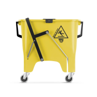 Ведро Squizzy Roll 15л TTS, полипроп, с 2-мя отжимами, педаль, ручка, колеса, желтое, 0G006415