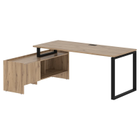 Стол с тумбой EQCT 19814 Дуб Денвер светлый/Черный 1960х1400х750 EDIS