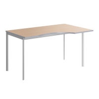 Стол прямой Skyland Imago-S СА-2S, эргономичный, правый, клен/алюминий, 1400х900х755мм