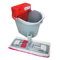 Набор для уборки Росмоп ведро 10 л, отжим Мини красный, держатель Росмоп Кваттро с резьбой, моп 40см