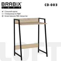 Стеллаж металлический Brabix Loft CD-003 дуб натуральный, 640х420х840мм