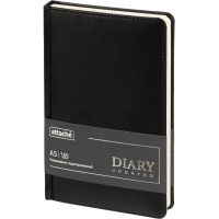 Ежедневник недатированный Attache А5, 160л, 138x213мм под кожу, черный