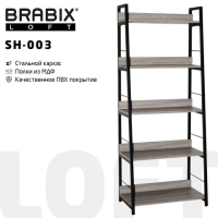 Стеллаж металлический Brabix Loft SH-003 дуб антик, 600х350х1500мм