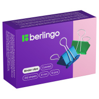 Зажимы для бумаг Berlingo 51мм, цветные, 12шт/уп