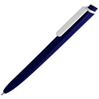 Ручка шариковая Pigra P02 Mat темно-синяя с белым