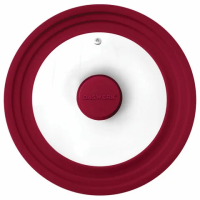 Крышка для любой сковороды и кастрюли универсальная 3 размера (22-24-26 см) бордовая, DASWERK, 60758