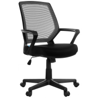 Кресло офисное Helmi Step HL-M02, ткань-сетка, черная, ткань TW, черная, крестовина пластик