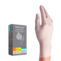 Перчатки нитриловые Benovy Nitrile р.S, белые, 50 пар