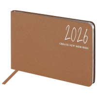 Еженедельник датированный 2026 МАЛЫЙ ФОРМАТ 105х160 мм, А6, BRAUBERG 'Blaze', фольга, коричневый, 11