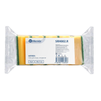 Губка для посуды MERIDA, зеленый абразив, желтый ППУ, 10 х 7 см (1уп/5шт)