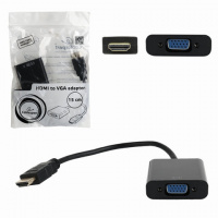 Кабель-переходник Cablexpert HDMI-VGA 0.15 м, черный, A-HDMI-VGA-04