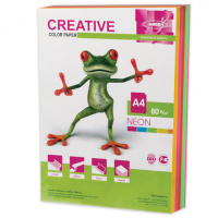 Цветная бумага для принтера Creative Color 5 цветов, неон, А4, 250 листов