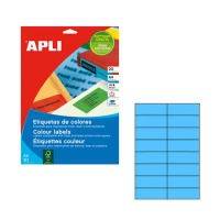Этикетки цветные Apli 1596, 105х37мм, 320шт, голубые