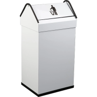 Мусорное ведро Nofer окр.сталь 40л, белое, 14118.2.W