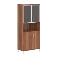 Шкаф высокий Skyland Born B 430.9, орех даллас, 900х450х2054мм, высокий, с малой глухой и  стеклянной дверьми