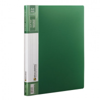 Пластиковая папка с зажимом Brauberg Contract зеленая, А4