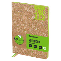 Записная книжка А5 80л., кожзам, Berlingo 'Green Series', зеленый срез, светло-коричневый