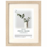 Рамка 30х40 см с паспарту 21х30 см, небьющаяся, багет 26 мм, МДФ, BRAUBERG 'Ambassador', цвет дуб, 3