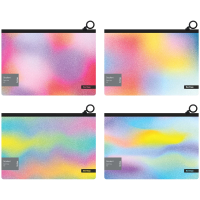 Папка-конверт на молнии Berlingo 'Gradient' А4, 180мкм, с рисунком, с эффектом блесток, ассорти