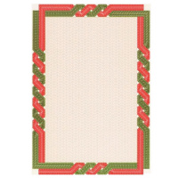 Сертификат-бумага Decadry красно-зеленая рамка, А4, 115г/м2, 25 листов