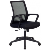 Кресло офисное Бюрократ MC-201 ткань, черная, сетка, черная, крестовина пластик