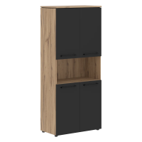 Шкаф с 2-мя комплектами глухих малых дверей MHC 85.4 Антрацит/Дуб Денвер светлый 854х423х1956 MORRIS