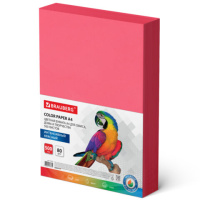 Цветная бумага для принтера Brauberg интенсив красная, А4, 500 листов, 80 г/м2
