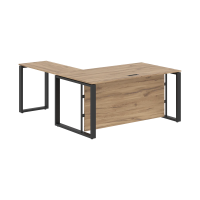 Стол руководителя ECT 1619H Дуб Денвер светлый/Антрацит 1600х1900х750 ENIO