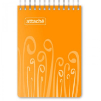Блокнот Attache Fantasy оранжевый, А6, 80 листов, в клетку, на спирали, пластик