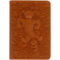 Обложка для паспорта Кожевенная мануфактура, нат. кожа, 'Тигр 3', коричневый