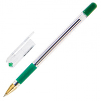 Ручка шариковая Munhwa MC Gold зеленая, 0.5мм, прозрачный корпус