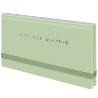 Еженедельник недатированный с резинкой 171х93 мм, BRAUBERG, твердый, 64 л., 'Minimal', зеленый, 1163