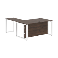 Стол руководителя ECT 1619H Дуб Денвер темный/Белый 1600х1900х750 ENIO