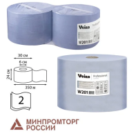 Протирочная бумага Veiro Professional Comfort, 2 рулона, 1000 листов, 24х35см, синяя, W201
