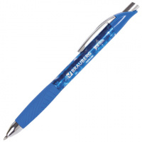 Ручка гелевая автоматическая Brauberg Metropolis Gel синяя, 0.5мм, корпус с печатью