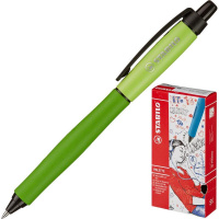 Ручка гелевая автоматическая Stabilo Palette XF синяя, 0.35мм, зеленый корпус