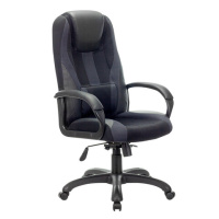 Кресло руководителя Brabix Rapid GM-102 экокожа-ткань, черная-серая, крестовина пластик