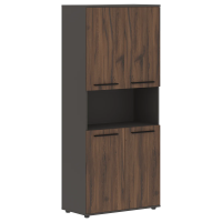 Шкаф высокий широкий EHCS 85.4 Дуб Денвер тёмный/Черный/Мокко 852х430х1967 EDIS