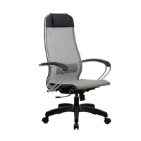Кресло офисное Метта Комплект 12 ткань-сетка, светло-серый, крестовина пластик