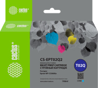 Картридж струйный Cactus CS-EPT02Q2 T02Q голуб.пигм. (660мл) для Epson WorkForce Enterprise WF-C2060