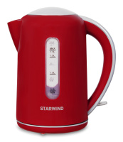 Чайник электрический Starwind SKG1021 красный/серый, 1.7л, 2200Вт