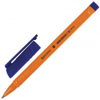 Шариковая ручка Brauberg Solar синяя, 1мм, оранжевый корпус