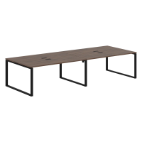 Стол 4-х местный EQWST 3513 Дуб Денвер тёмный/Черный 3526х1346х750 EDIS