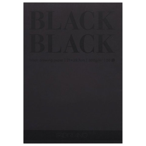 фото: Альбом для зарисовок А4 (210x297 мм) FABRIANO 'BlackBlack', черная бумага, 20 листов, 300 г/м2, 1910