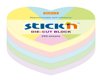 Блок для записей с клейким краем Stick'n Сердце, 64х67мм, 250 листов