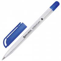 Шариковая ручка Brauberg Olive pen синяя, 0.5мм, прозрачный корпус