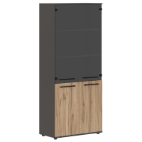 Шкаф высокий широкий EHCS 85.2 Дуб Денвер светлый/Черный/Мокко 852х430х1967 EDIS