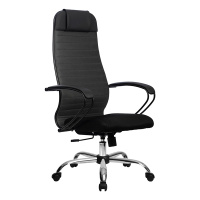 Кресло офисное Метта Комплект 21 ткань-сетка, темно-серый, крестовина хром