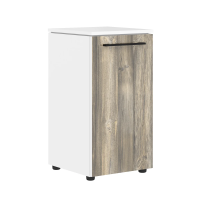 Шкаф колонка с глухой малой дверью MLC 42.1 Дуб Базель/Белый 429х423х821 MORRIS