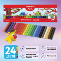 Пластилин Brauberg 24 цвета, 500г, высшее качество